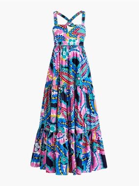 J Crew Apron maxi dress in Ratti® kaleidoscope floral